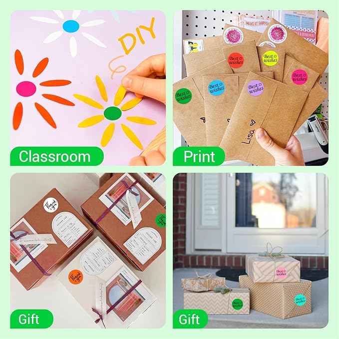 1 Inch Circle Dot Stickers 1000 PCS Color Coding Thermal Labels Dots Writable - Image 5