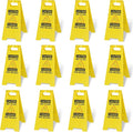 OrangeStar 12-Pack Caution Wet Floor Sign, 23.2” Double-Sided Bilingual Warning by OrangeStar
