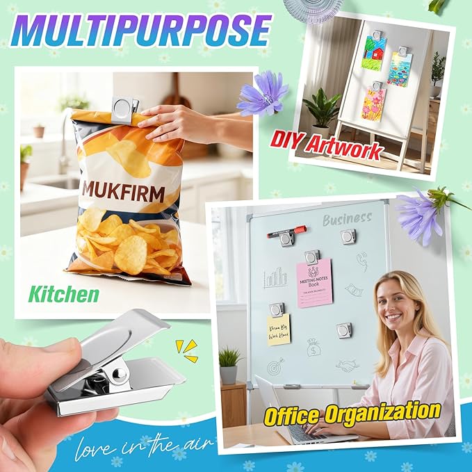 24 Pack Large Magnetic Clips Heavy Duty, Strong Magnet Clips - Image 4