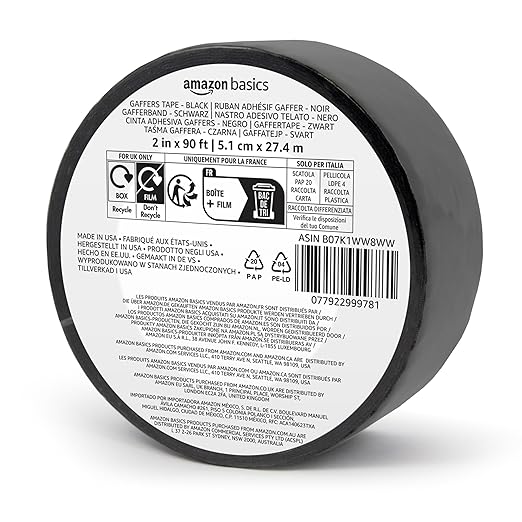 Amazon Basics No Residue, Non-Reflective Gaffers Tape by AmazonBasics