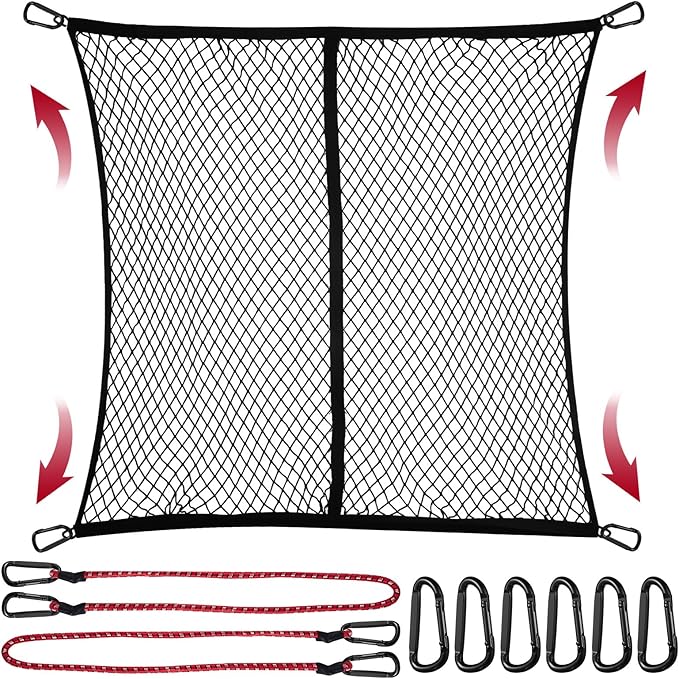 Cargo Net for Pickup Truck Bed, Stretchable 4'x4' to 7'x7' Fine Mesh Elastic by Unknown