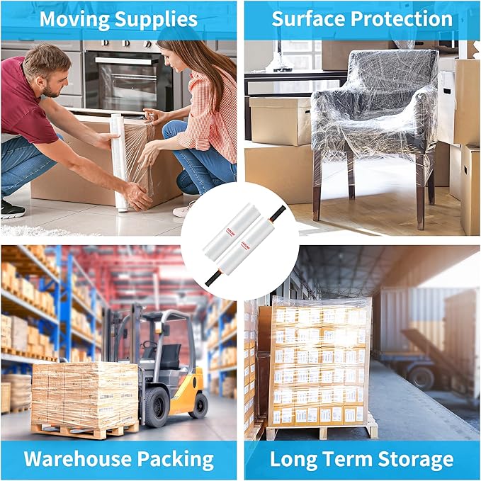 JARLINK Stretch Film, 80 Gauge, 15 Inch x 820 Feet Shrink Wrap - Image 7