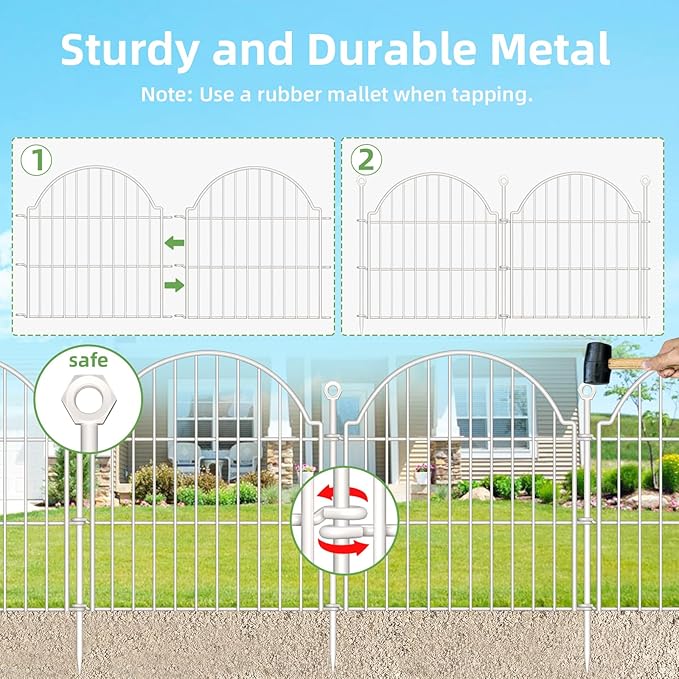 10 Panels No Dig Decorative Garden Fence - Image 3