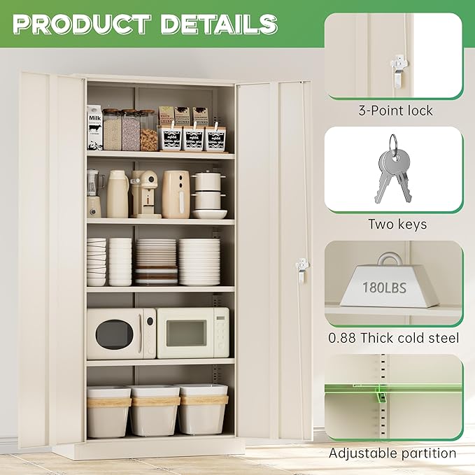 INTERGREAT Metal Storage Cabinet, Steel Storage Cabinet - Image 6