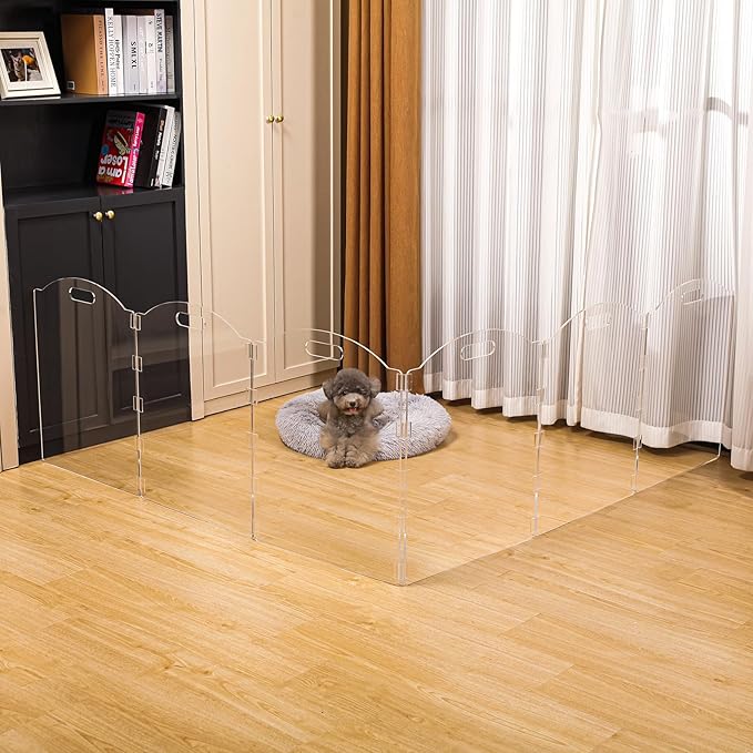 Extra-Wide Clear Acrylic Freestanding Dog Gates - Image 2