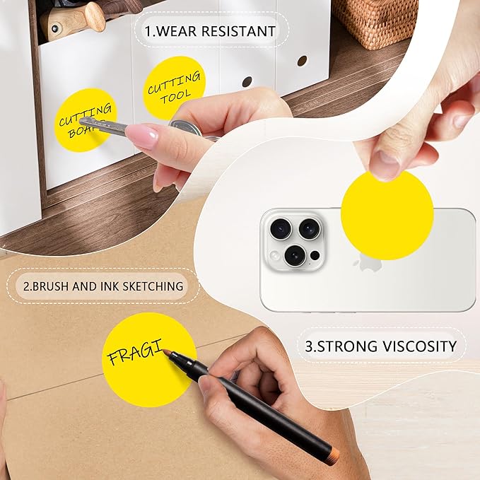 2 Inch Yellow Circle Stickers 500 Pcs, Permanent Color Coding Dots - Image 3