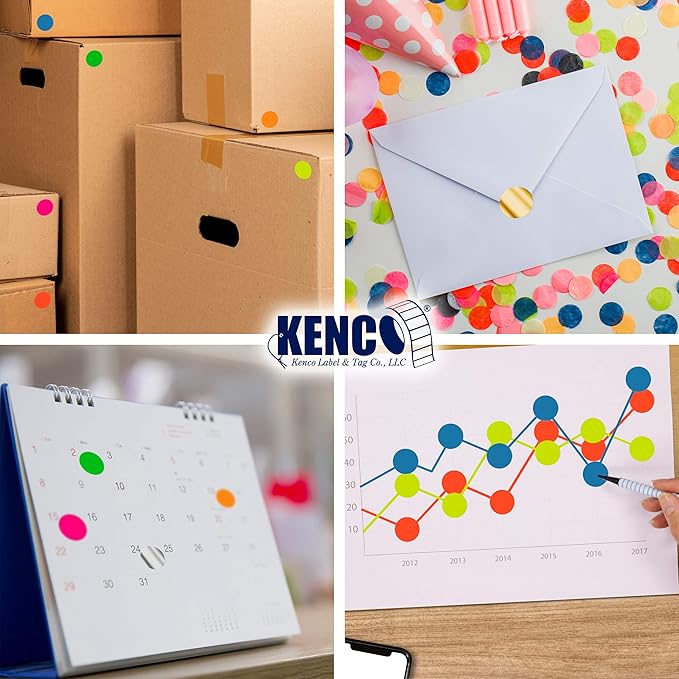 Kenco Color Coding Circle Dot Sticker Labels on a roll - Image 4