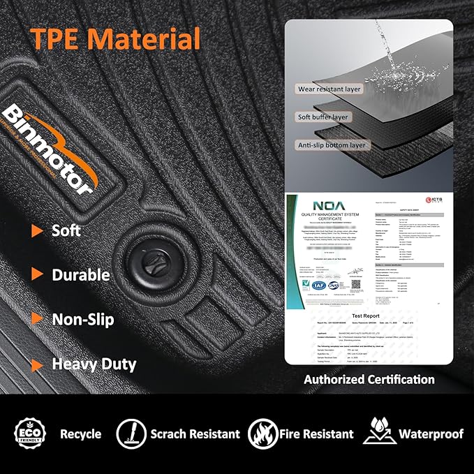 Binmotor-All Weather Car Floor Mats Cargo Liner Set - Image 5
