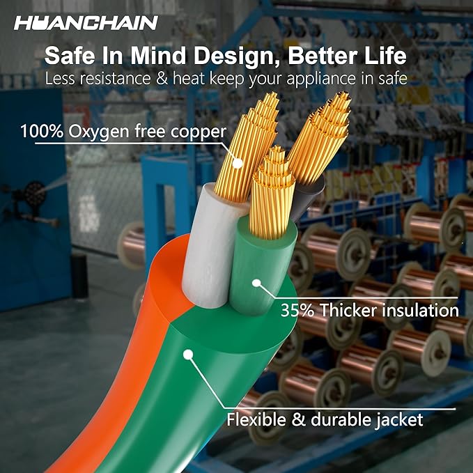 HUANCHAIN 16 Gauge 50 ft Outdoor Extension Cord - Image 3