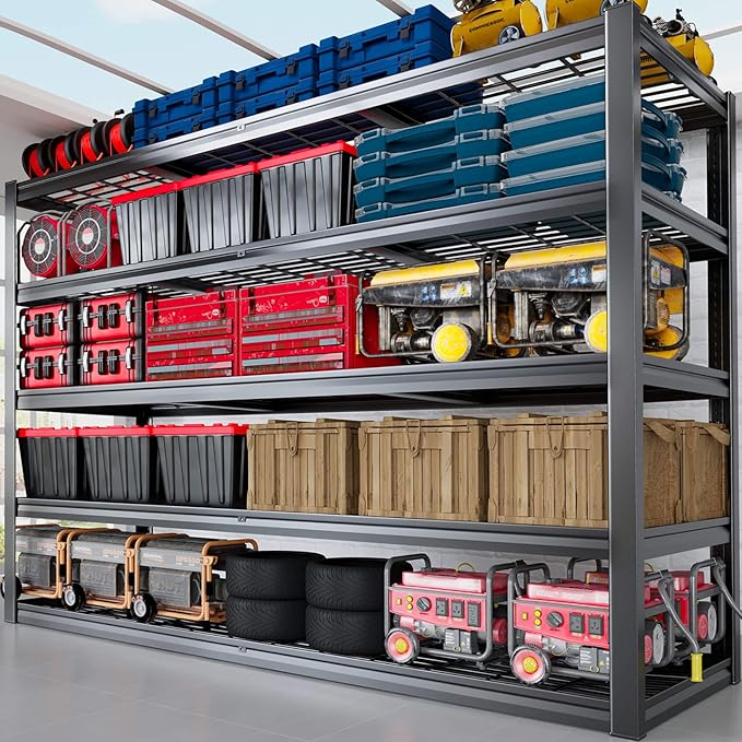 78" W Storage Shelves Heavy Duty Garage Shelving 5 Tier Metal Shelving Unit by PMKES