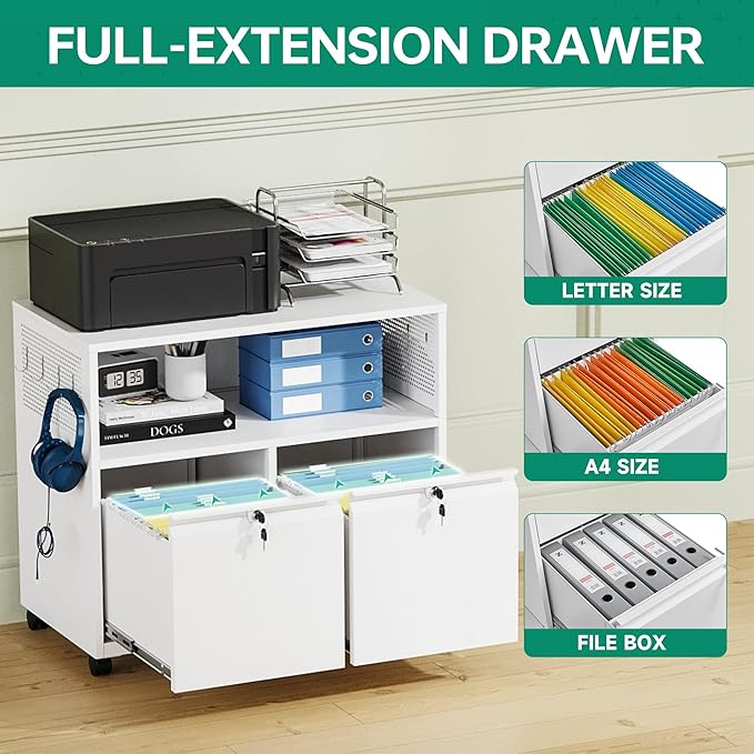 Letaya Mobile 2 Drawer File Cabinet - Image 5
