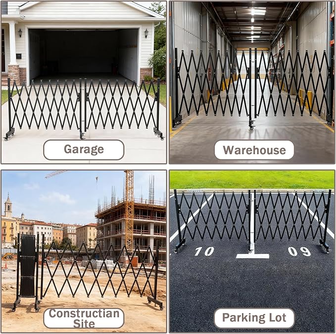 18 FT 44" High Industrial Metal Expandable Barricade，Retractable Traffic Fence - Image 9