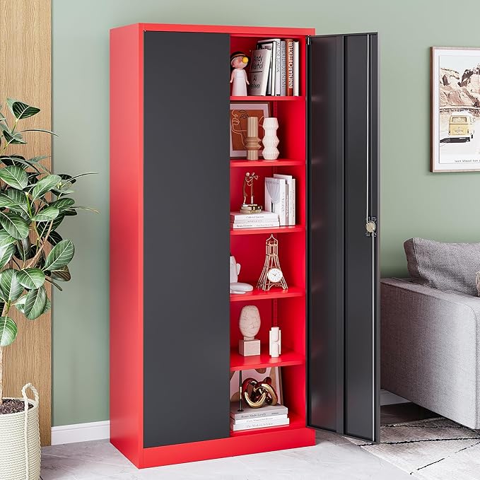 72 Inch Metal Cabinet, Lockable Storage Cabinet - Image 6