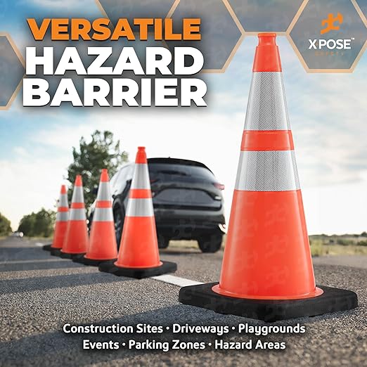 Xpose Safety 28 Inch Orange Traffic Cones Heavy Duty 10lb - Image 6
