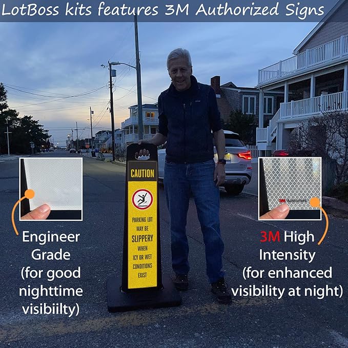 SmartSign Parking Lot Slippery When Icy Or Wet LotBoss Vertical Panel Sign Kit - Image 4