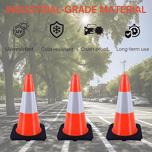 18" Traffic Safety Cones Orange Road Cones, Construction Cone - Image 6