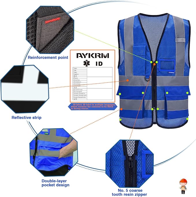 A-SAFETY High Visibility Mesh Safety Reflective Vest - Image 3