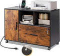 DEVAISE File Cabinet with Charging Station, 1 Drawer Rolling File Cabinet by DEVAISE