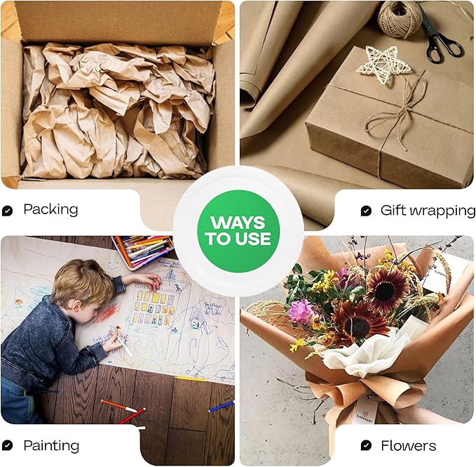12" x 1200" Brown Kraft Paper Roll - Image 6