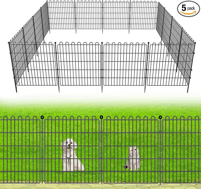 5 Panels No Dig Decorative Garden Fence by OutdoorFence