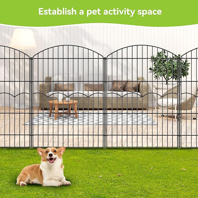 Decorative Garden Fence 6 Panels 14.8 ft×38in Metal Garden Fences, No Dig - Image 7