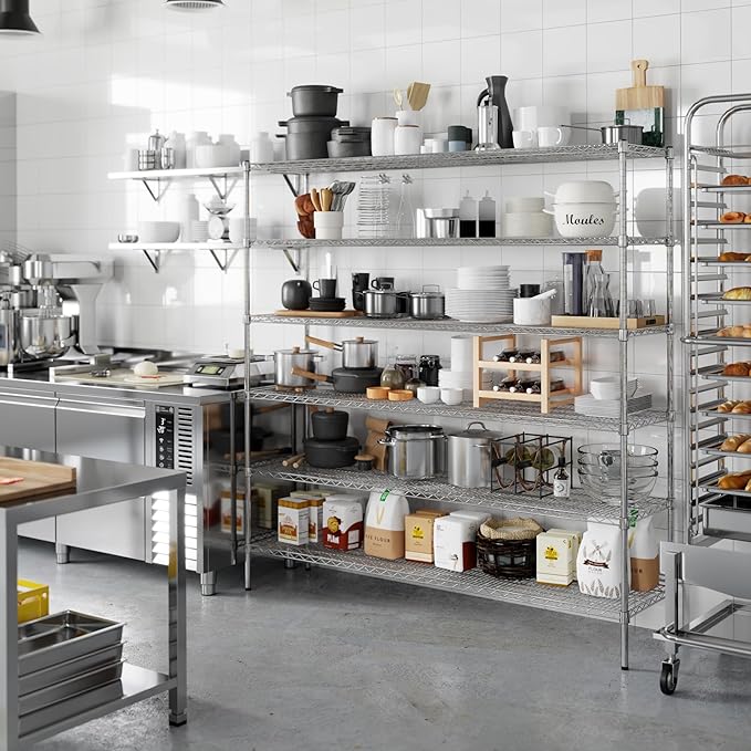 18" Deep x 72" Wide x 74" Height Wire Shelving Kit | 6-Tier | NSF Commercial - Image 5