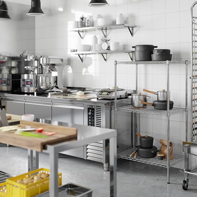 21" Deep x 30" Wide x 54" Height Wire Shelving Kit | 3-Tier | NSF Commercial - Image 7