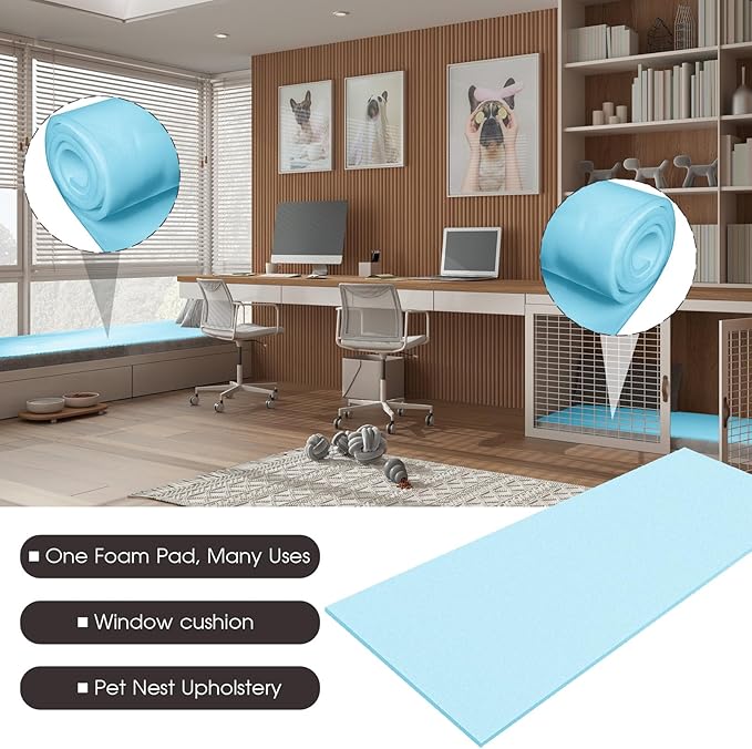 Amylove Polyurethane Foam 24" x 72" High Density Cushion Upholstery Foam Sheet - Image 5