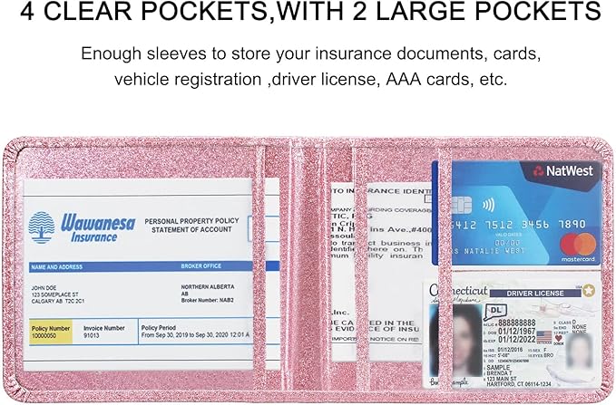 Car Registration and Insurance Holder, Leather Registration and Insurance Card - Image 4