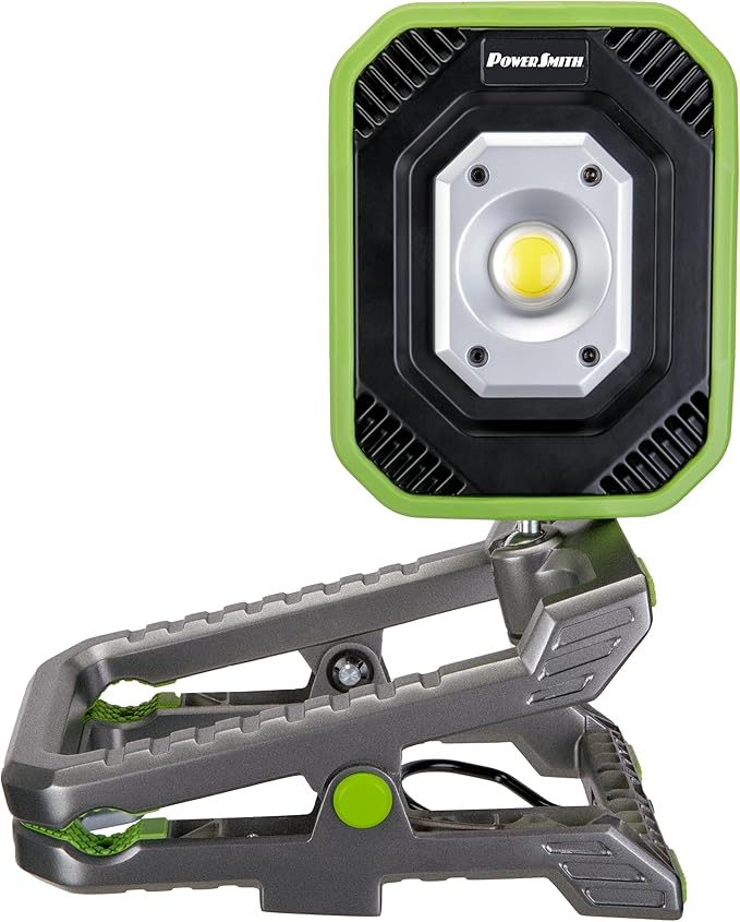 PowerSmith LED Clamp Work Light 3000 Lumen Clip On Rechargeable Light Powered by PowerSmith