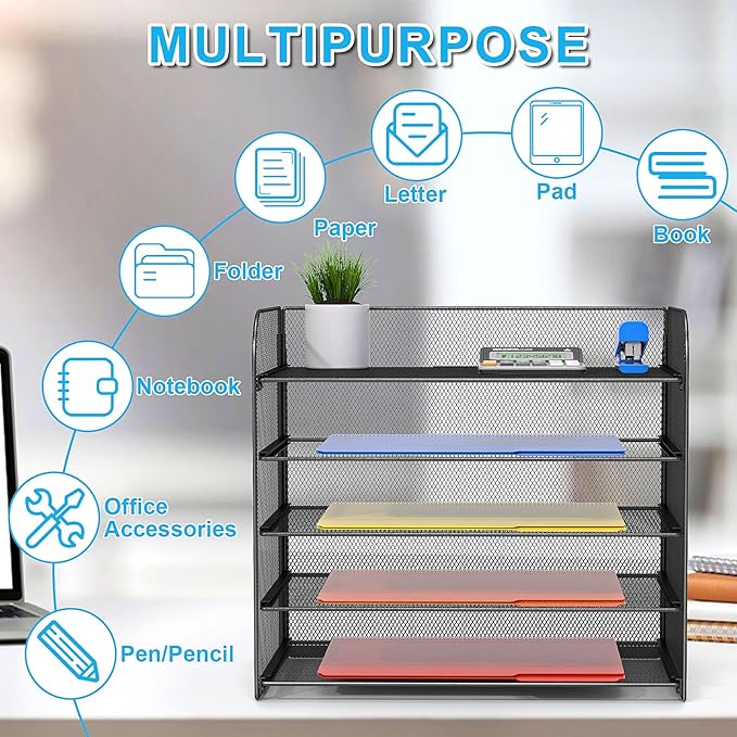2 Pack Legal/A4/Letter Size Desk Paper Organizer Desktop File Organizer - Image 3
