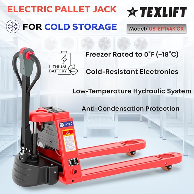Full Electric Cold Storage Power Pallet Jack 4400 Lb Capacity – 48V/15Ah - Image 2