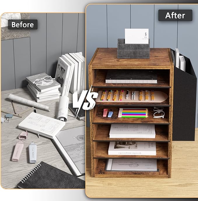 6 Tier Adjustable Countertop Mail Sorter, Mailboxes - Image 7
