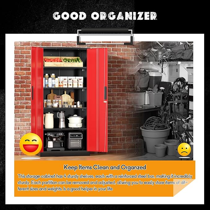 Greenvelly Metal Garage Storage Cabinet - Image 4