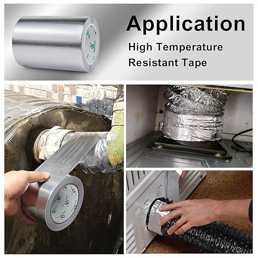BOMEI PACK Adhesive Aluminum Foil Heat Shield Tape Barrier, Fiberglass Thermal - Image 4