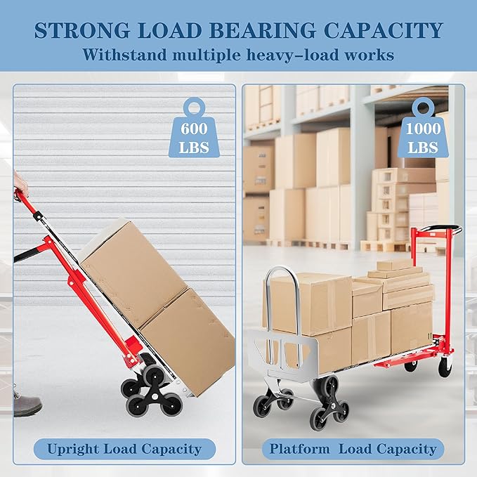 Convertible Hand Truck -1, 000 lb Heavy-Duty Aluminum & Steel Dolly, 3-in-1 Mode - Image 6