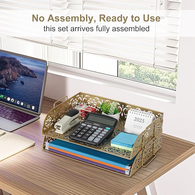 EasyPAG Paper Organizer for Desk 2 Tier Stackable Paper Tray for A4 Legal Size - Image 5