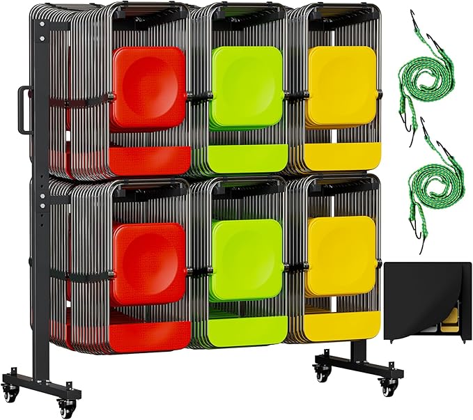 Folding Chair Rack for 84 Chairs or 12 Tables, Heavy Duty Folding Chair Cart by Unknown