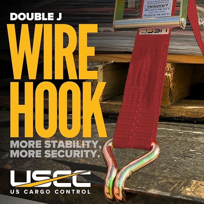 US Cargo Control Wire Hook Ratchet Straps 2 Inch x 30 Foot, 000 LBS Break - Image 5