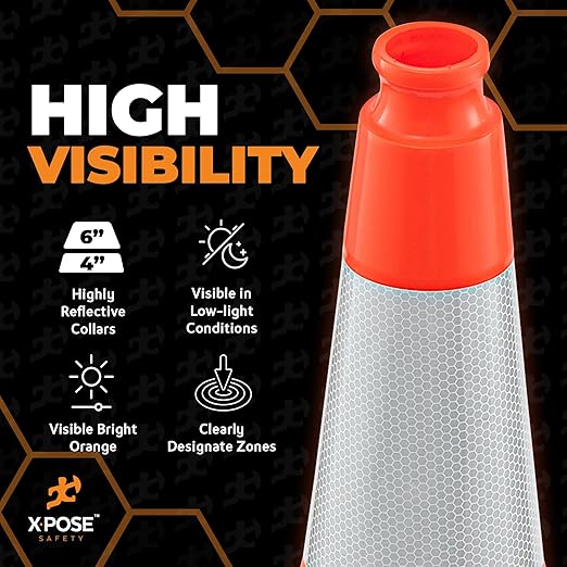 Xpose Safety 28 Inch Orange Slim Line Traffic Cones - Image 5