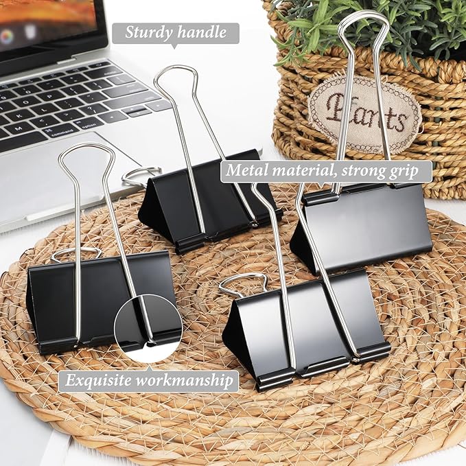24 Pack Extra Large Binder Clips Jumbo Binder Clips 3 inch, Heavy Duty Paper - Image 7