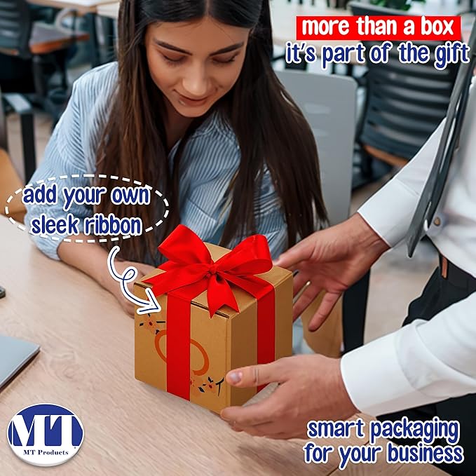 MT Products Custom Printed Kraft Cardboard Shipping Boxes 7" x 7" x 7" - Image 3
