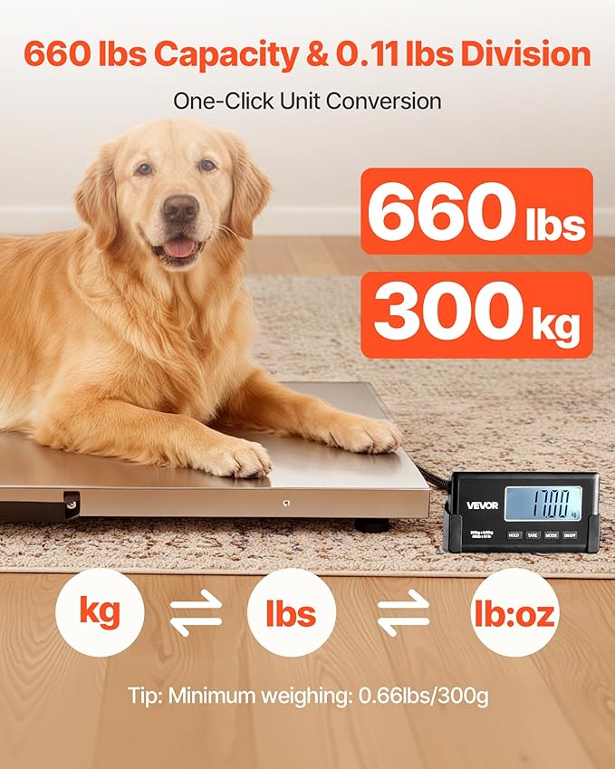 VEVOR Digital Shipping Scale, 0.1 lbs High Accuracy, 660 lbs Postal Scale - Image 2