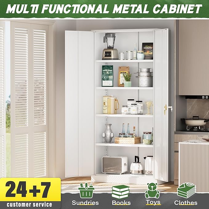 Greenvelly Metal Garage Storage Cabinet - Image 6