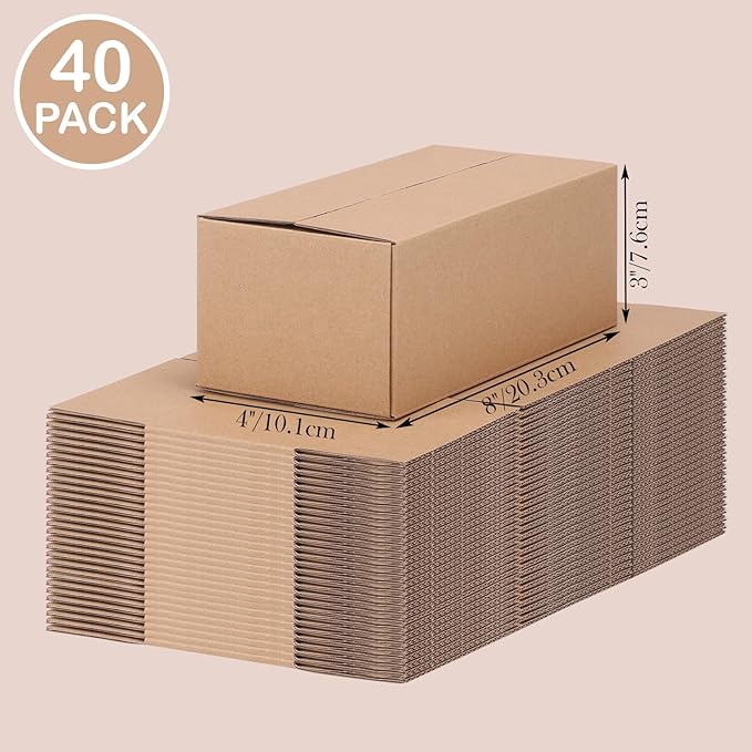 EdenseeLake 40 Pack 8x4x3 inches Shipping Boxes Small Cardboard Boxes - Image 4