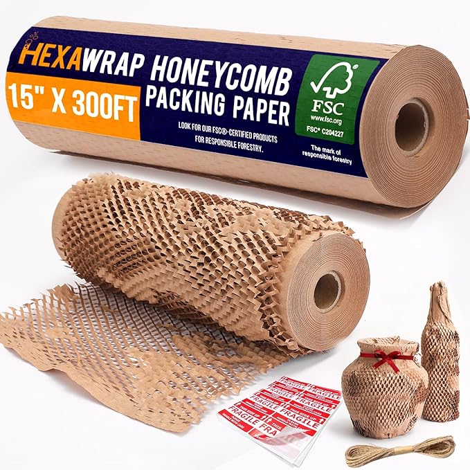 Honeycomb Packing Paper 15" x 300ft by Hexawrap
