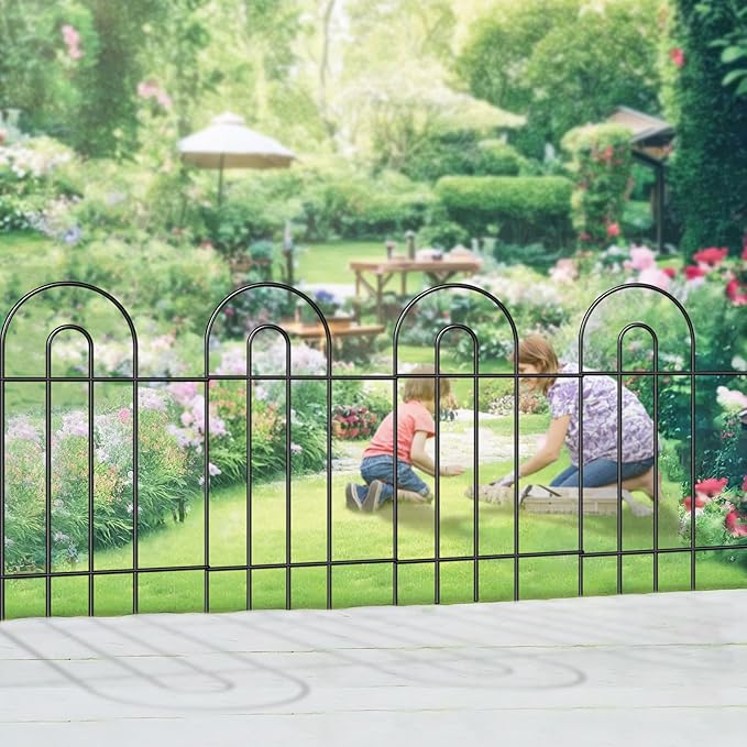 Garden Fence Border 32inX20ft Black Metal Wire Garden Fencing Panel Outdoor - Image 2