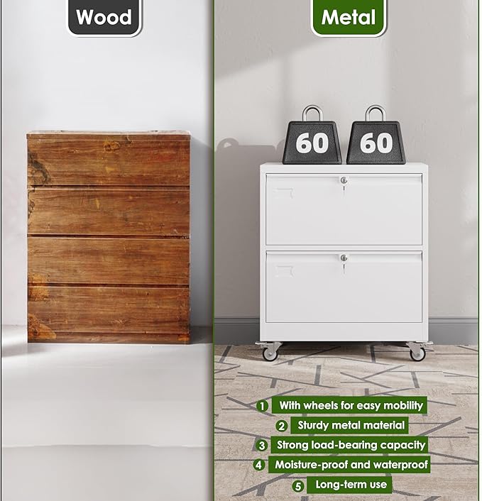 Aobabo 2 Drawer Lateral File Cabinet - Image 3