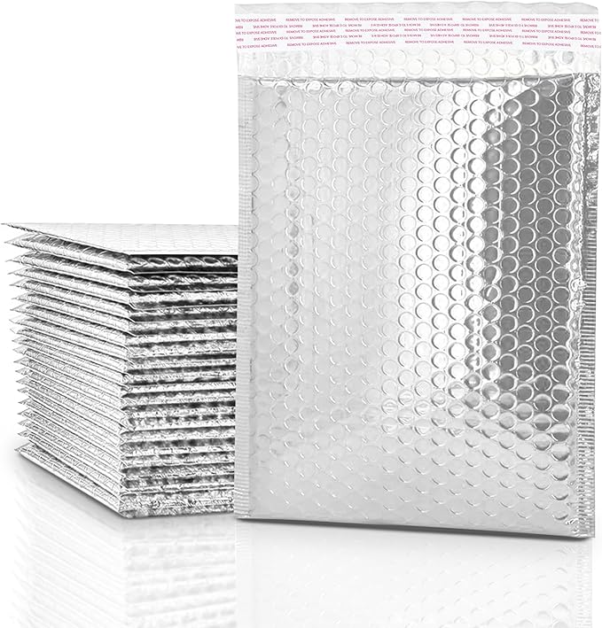 GGR Supplies Metallic Bubble Padded Envelope Mailers, 7.5 X 11 Inches, by GGRSupplies