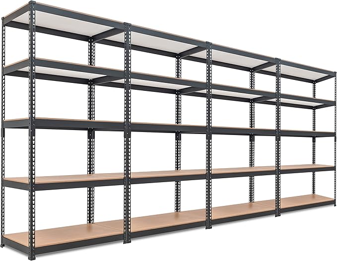 HOMEDANT 5-Tier Laminated Boltless Heavy Duty Metal Shelving Unit Adjustable by TheBestOrganizingSolution